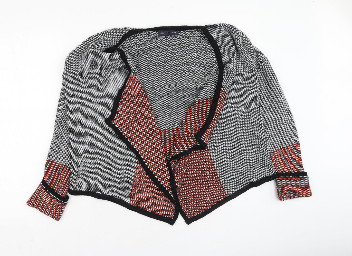 Marks and Spencer Womens Multicoloured V-Neck  Acrylic Cardigan Jumper Size 14