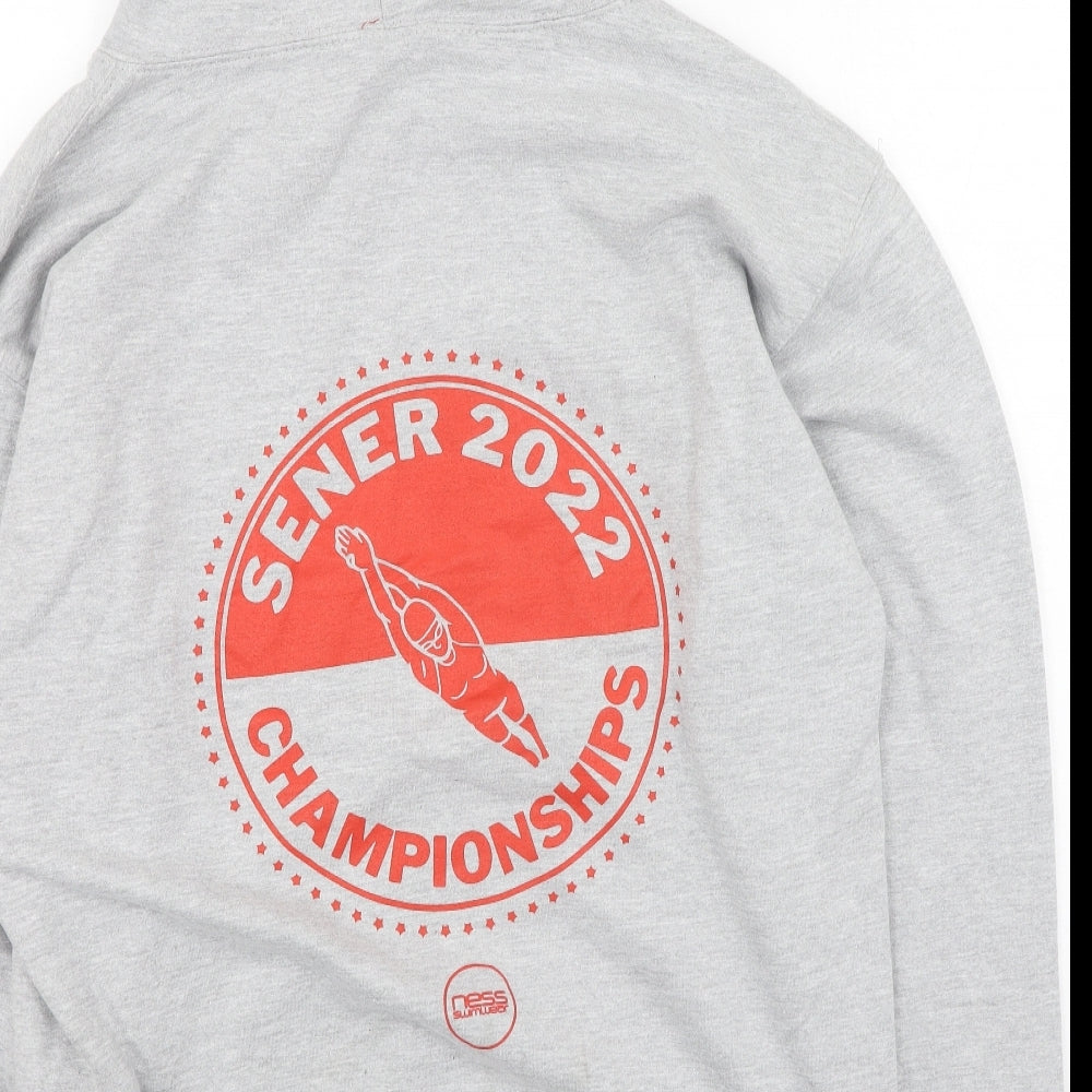 Preworn Mens Grey  Cotton Pullover Hoodie Size L