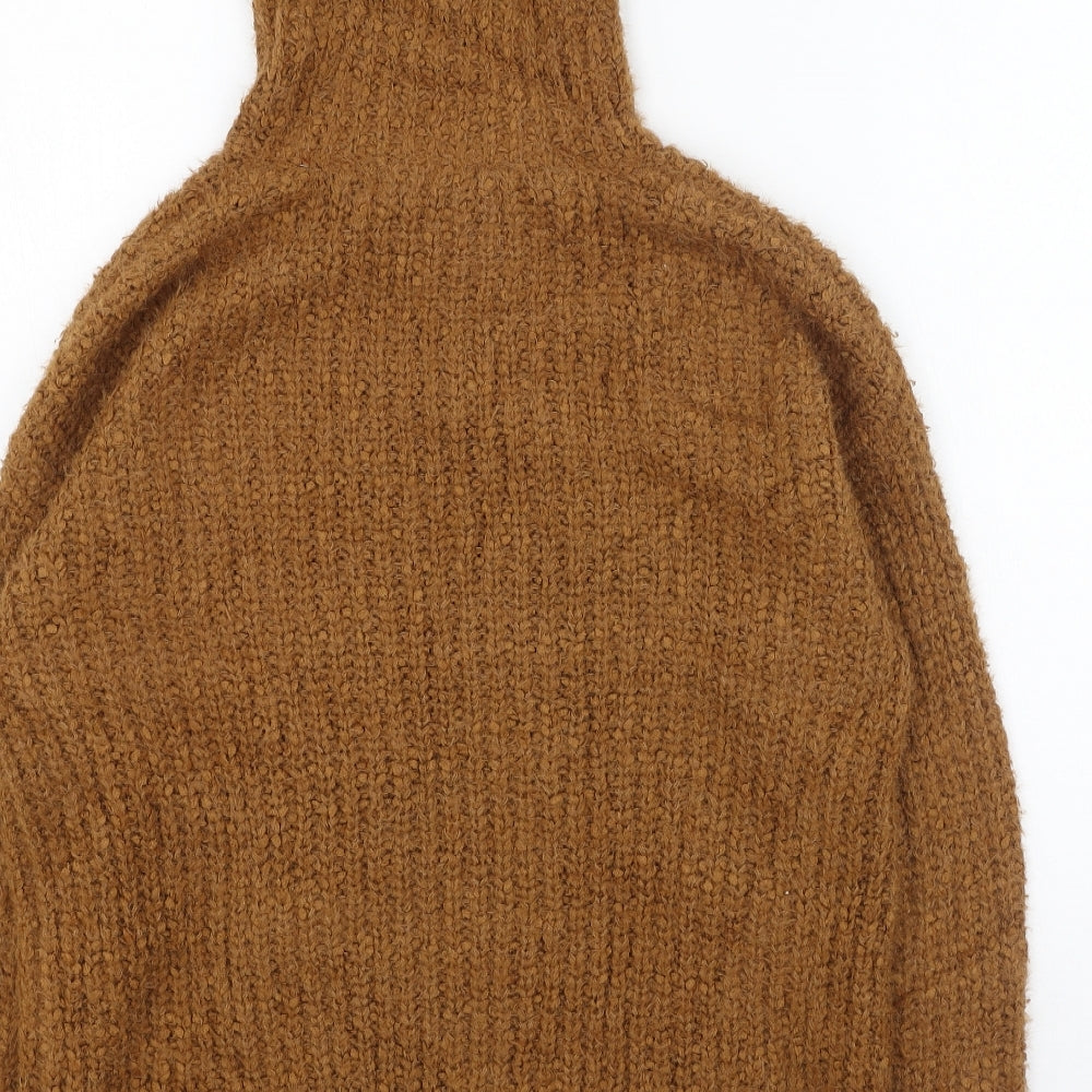 Marks and Spencer Womens Yellow High Neck  Polyester Pullover Jumper Size S