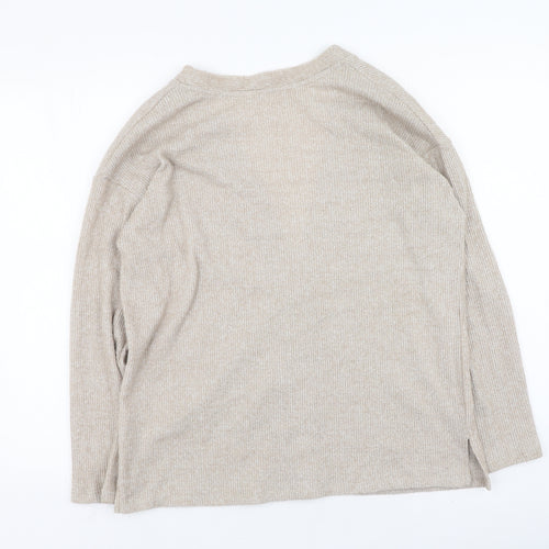 Pep&co  Womens Brown V-Neck  Polyester Cardigan Jumper Size 8