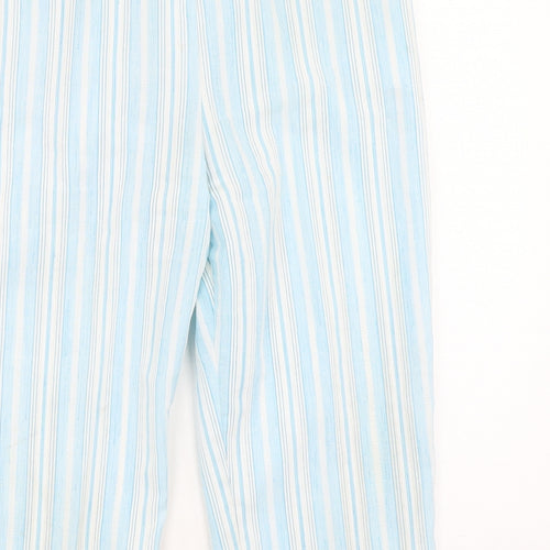 Dixie Womens Blue Striped Polyester Trousers  Size 14 L20 in Regular