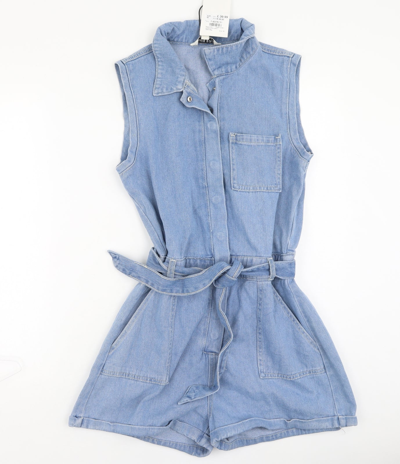 Brave Soul Womens Blue  Cotton Playsuit One-Piece Size M L3 in
