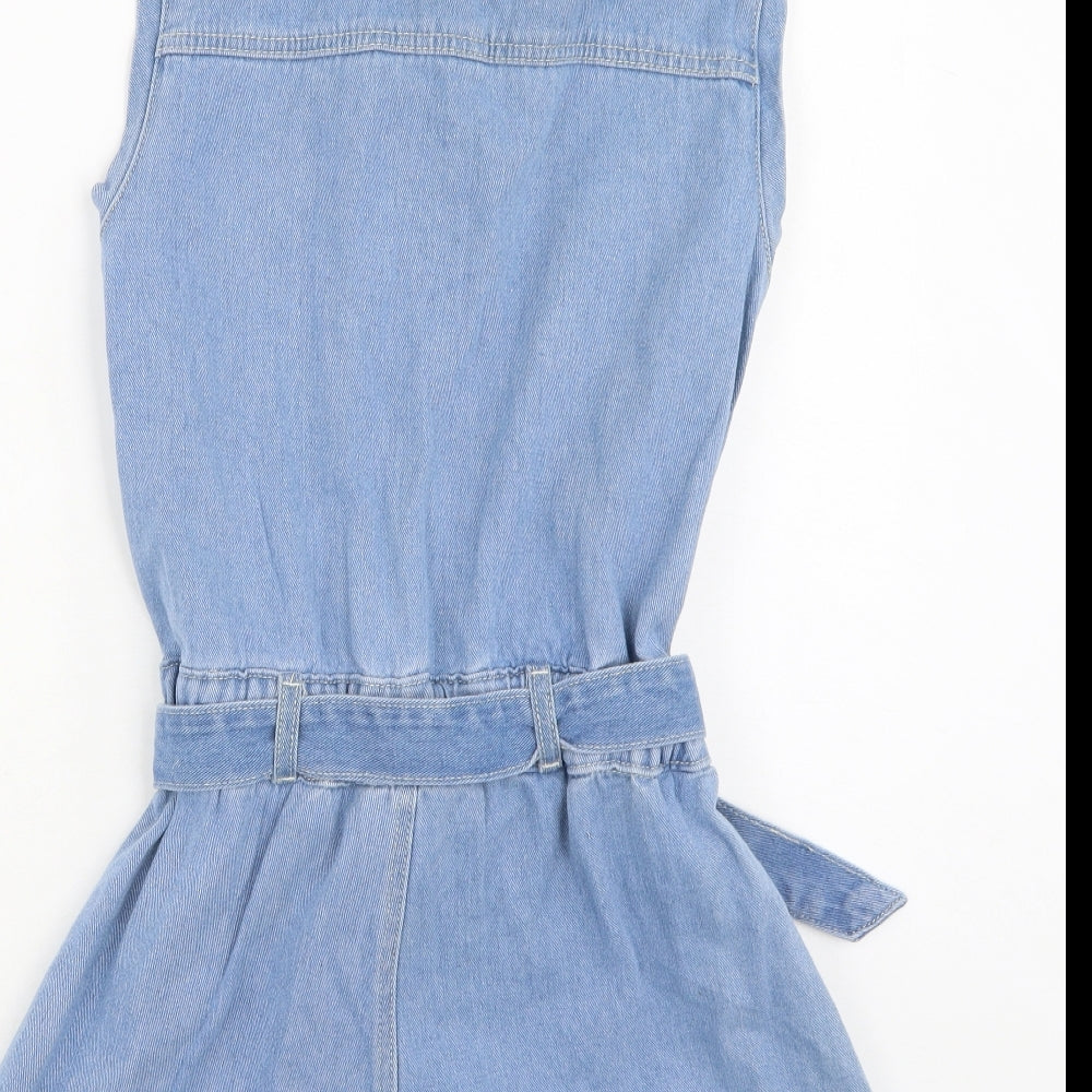 Brave Soul Womens Blue  Cotton Playsuit One-Piece Size M L3 in