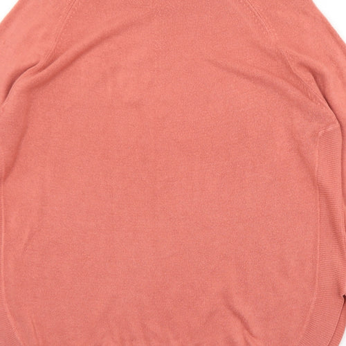 Marks and Spencer Womens Pink Mock Neck  Acrylic Pullover Jumper Size M