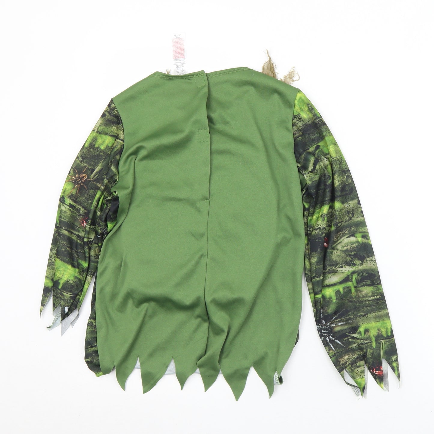 F&F Boys Green Geometric Polyester Jersey T-Shirt Size 9-10 Years Round Neck Hook & Eye - Halloween Costume