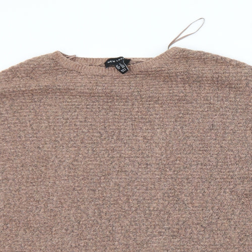 New Look Womens Brown Crew Neck  Acrylic Pullover Jumper Size S   - Oversized