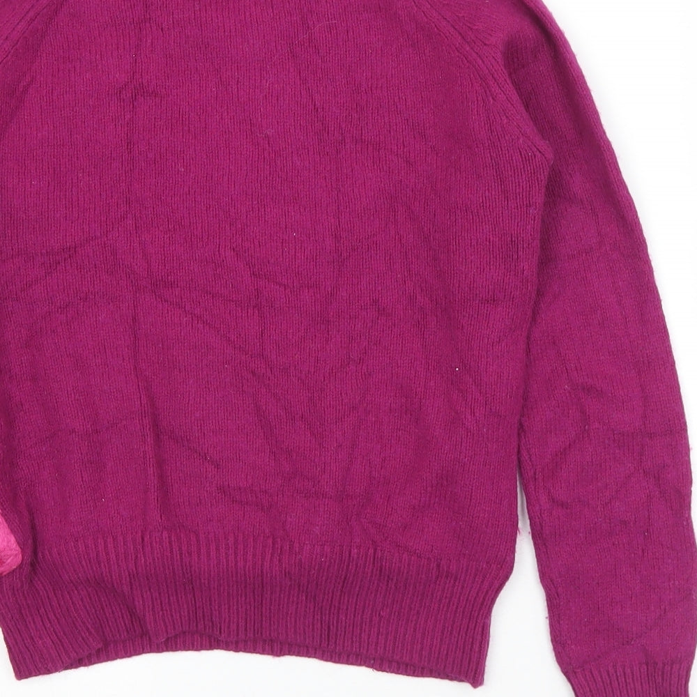 French Connection Womens Purple Round Neck  Modacrylic Pullover Jumper Size S