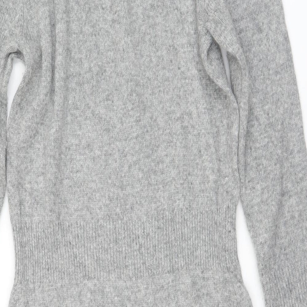 Jaeger Womens Grey  Viscose Jumper Dress  Size S  Mock Neck