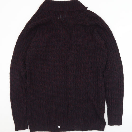 Primark Womens Purple Collared  Acrylic Cardigan Jumper Size M