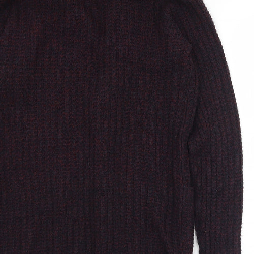 Primark Womens Purple Collared  Acrylic Cardigan Jumper Size M