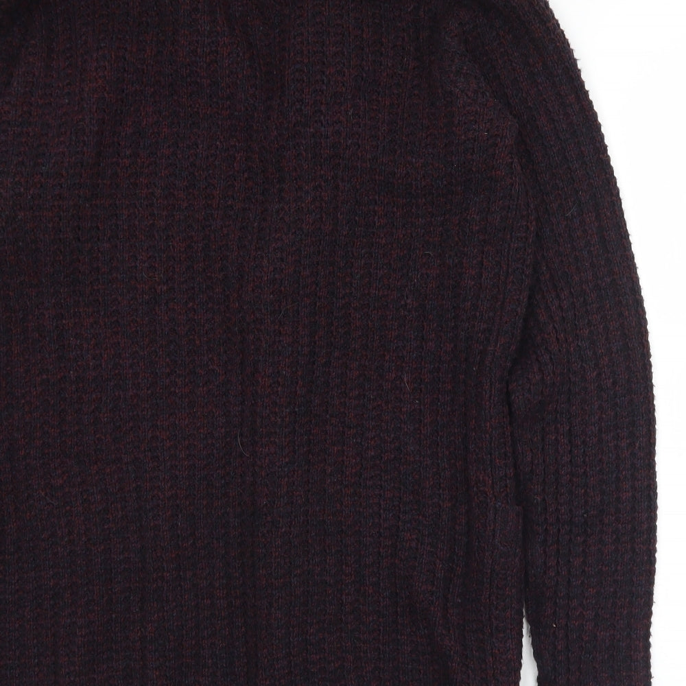 Primark Womens Purple Collared  Acrylic Cardigan Jumper Size M