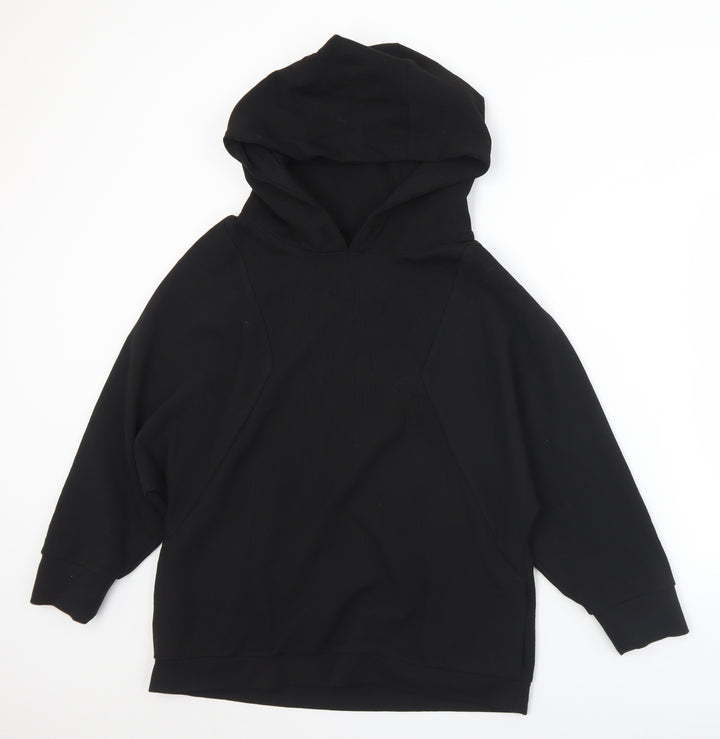 Zara Womens Black Polyester Pullover Hoodie Size S