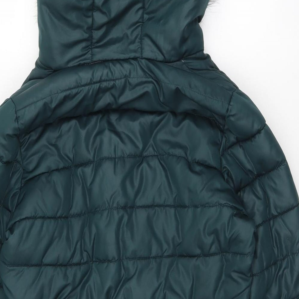 B. You Womens Green   Quilted Coat Size 10  Zip