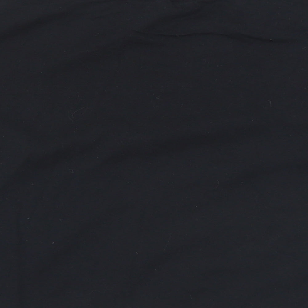 George Girls Black  Cotton Cropped T-Shirt Size 12-13 Years Crew Neck  - Mickey Mouse Disney