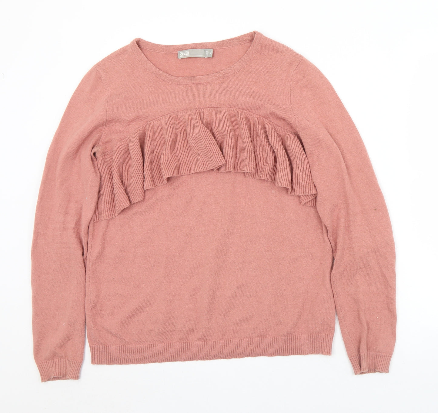 ASOS Womens Pink Round Neck  Cotton Pullover Jumper Size 12