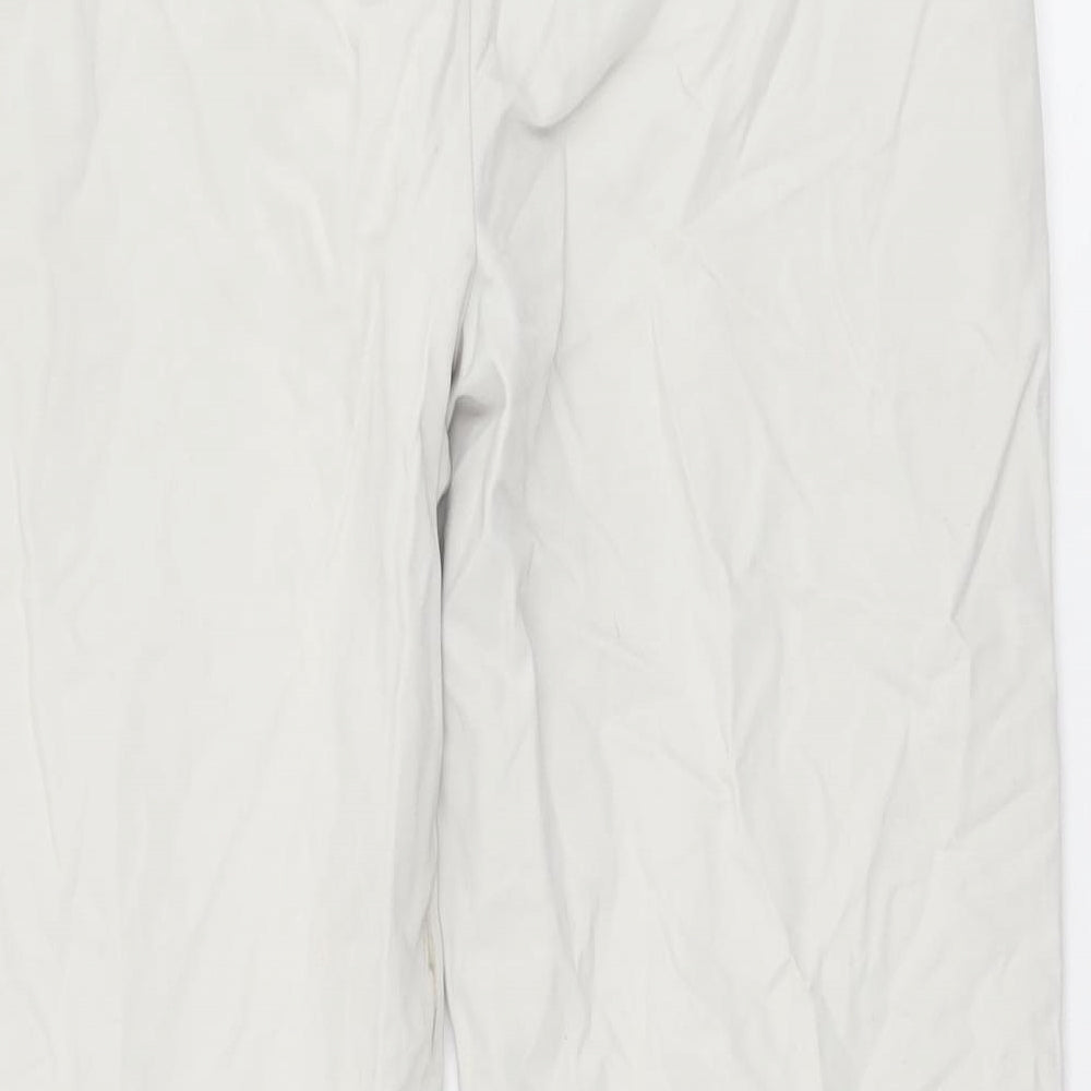 Laura Ashley Womens Ivory  Cotton Cropped Trousers Size 10 L26 in Regular Zip