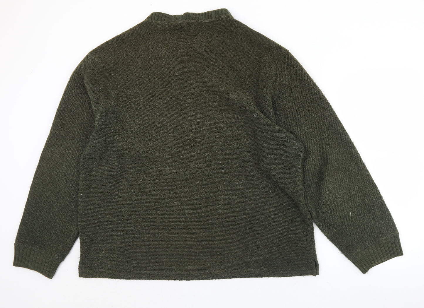 Armando Mens Green V-Neck  Polyester Pullover Jumper Size XL