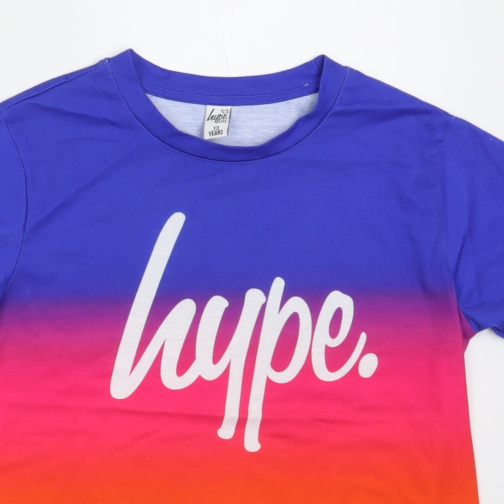 Hype Boys Multicoloured  Polyester Basic T-Shirt Size 13 Years Round Neck Pullover
