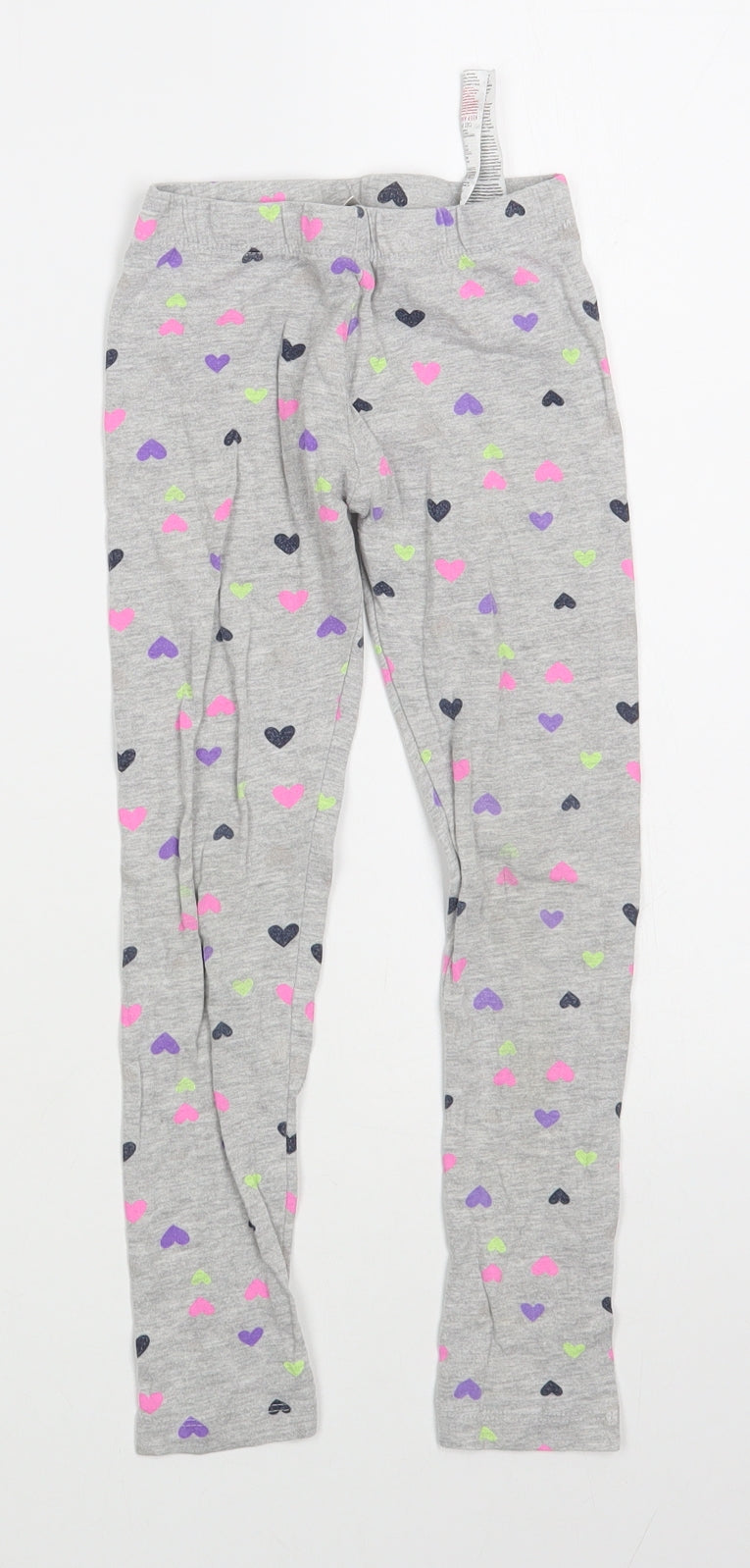 Little Kids Girls Grey Geometric Cotton Jogger Trousers Size 6-7 Years  Regular  - Leggings