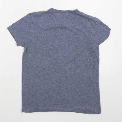 Sisley Boys Blue  Cotton Basic T-Shirt Size 8-9 Years Round Neck Pullover