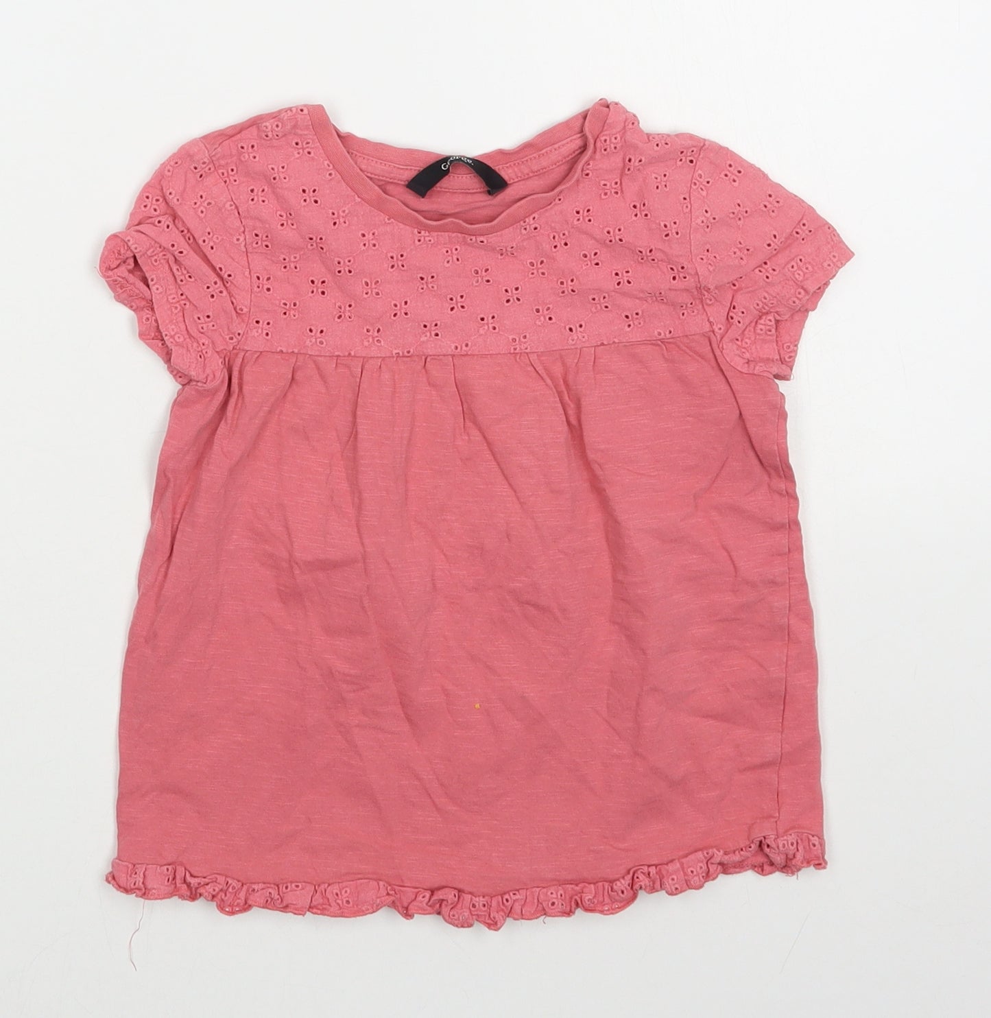 George Girls Pink  100% Cotton Basic T-Shirt Size 4-5 Years Round Neck Pullover
