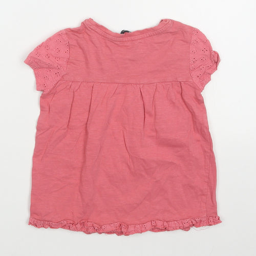 George Girls Pink  100% Cotton Basic T-Shirt Size 4-5 Years Round Neck Pullover