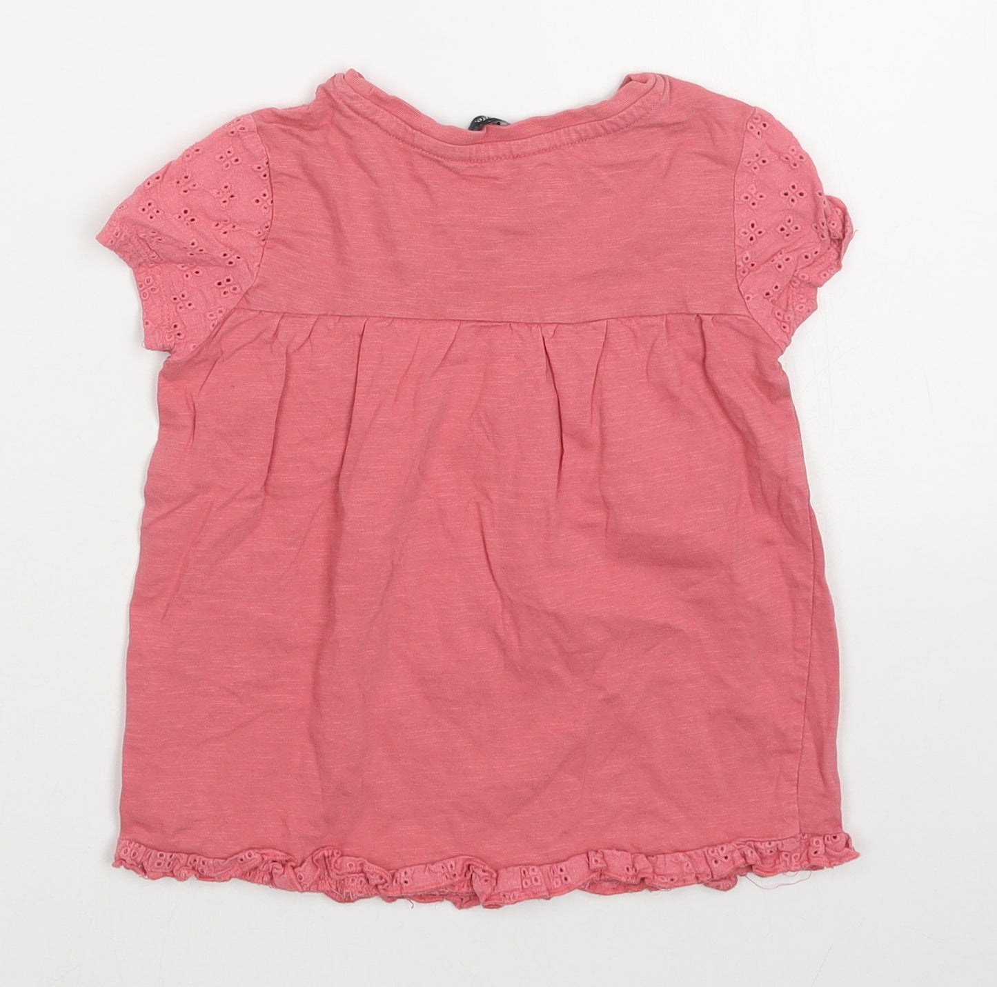 George Girls Pink  100% Cotton Basic T-Shirt Size 4-5 Years Round Neck Pullover