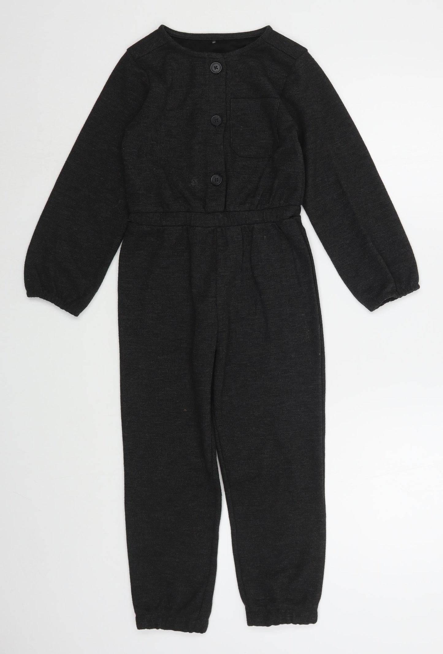 Dunnes Stores Girls Grey  Polyester Coverall One-Piece Size 6-7 Years  Button