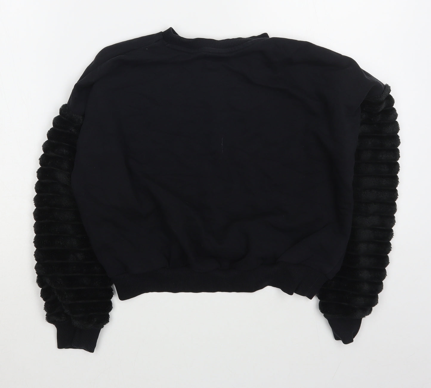 F&F Girls Black  Cotton Pullover Sweatshirt Size 9-10 Years  Pullover