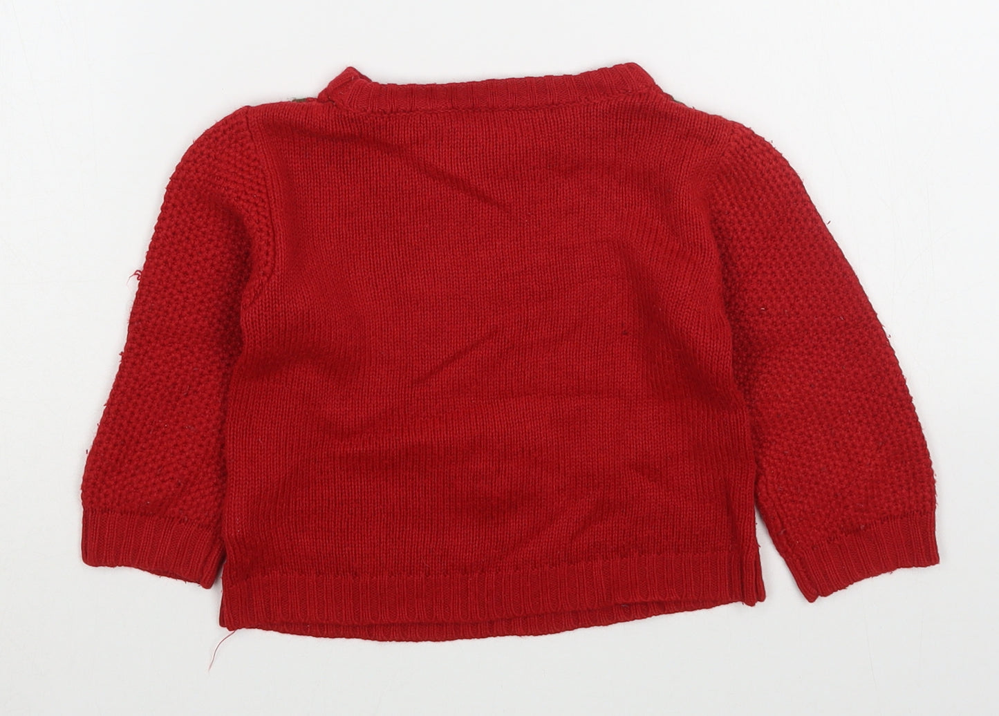 Mothercare Baby Red  Acrylic Pullover Jumper Size 18-24 Months  Pullover - Christmas