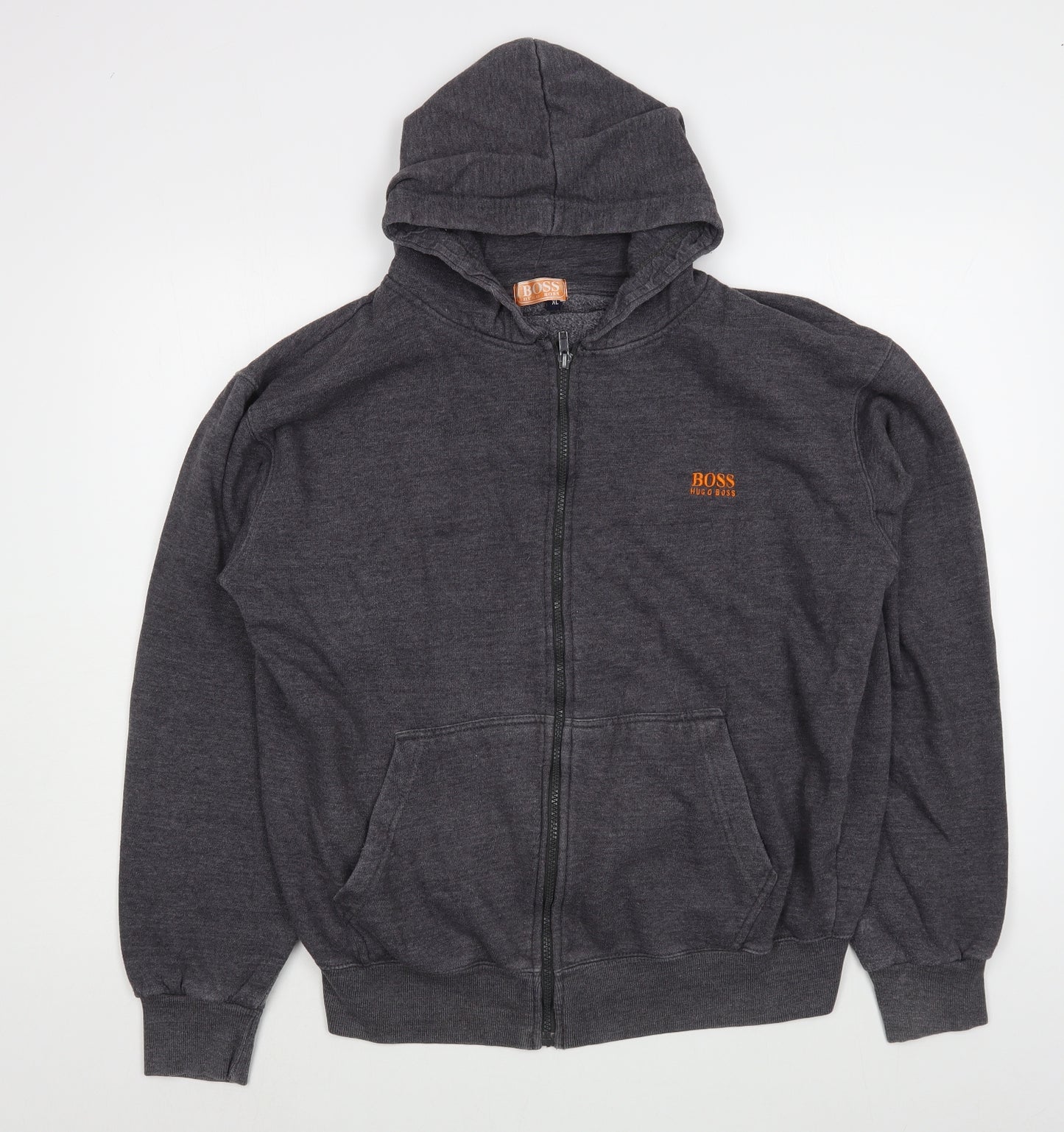 Boss Mens Grey  Cotton Full Zip Hoodie Size XL