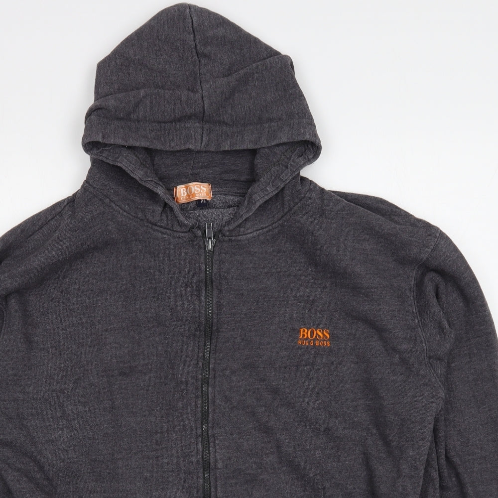 Boss Mens Grey  Cotton Full Zip Hoodie Size XL