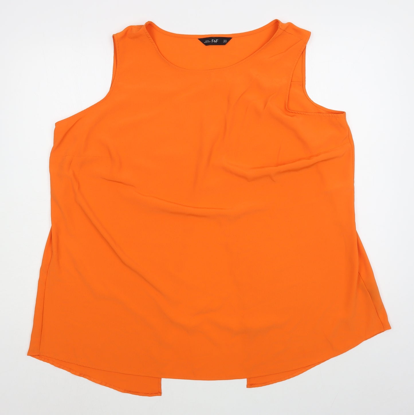 F&F Womens Orange  Polyester Basic Blouse Size 22 Scoop Neck