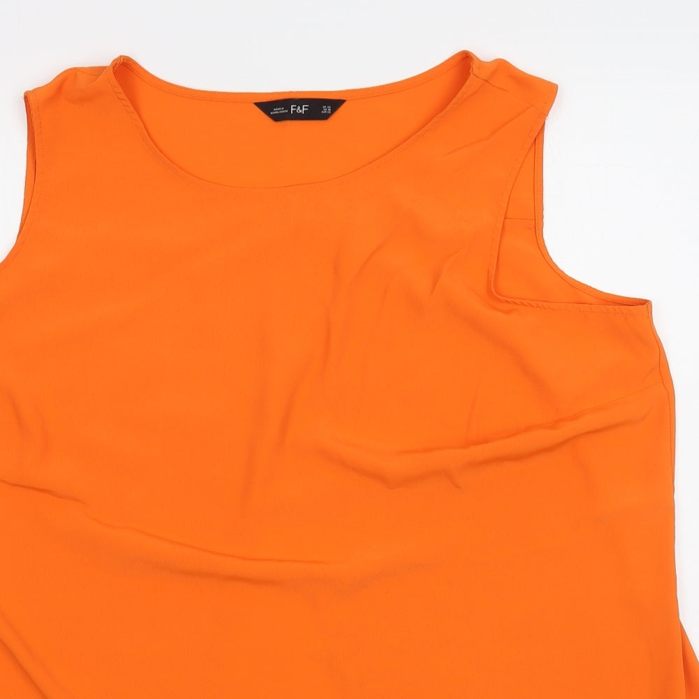 F&F Womens Orange  Polyester Basic Blouse Size 22 Scoop Neck
