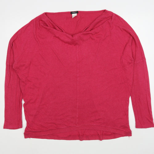 Redoute Womens Pink  Cotton Pullover Sweatshirt Size 16  Pullover