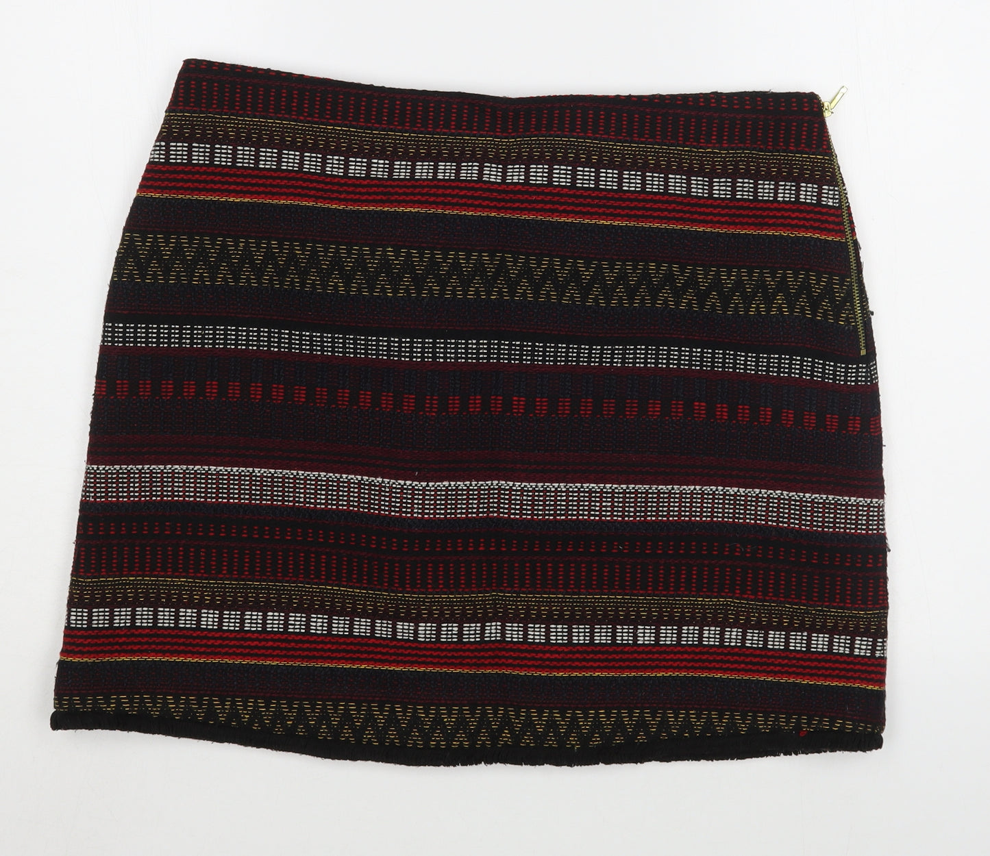 George Womens Multicoloured Striped Polyester A-Line Skirt Size 14   Zip