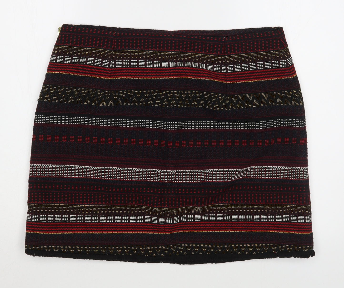 George Womens Multicoloured Striped Polyester A-Line Skirt Size 14   Zip