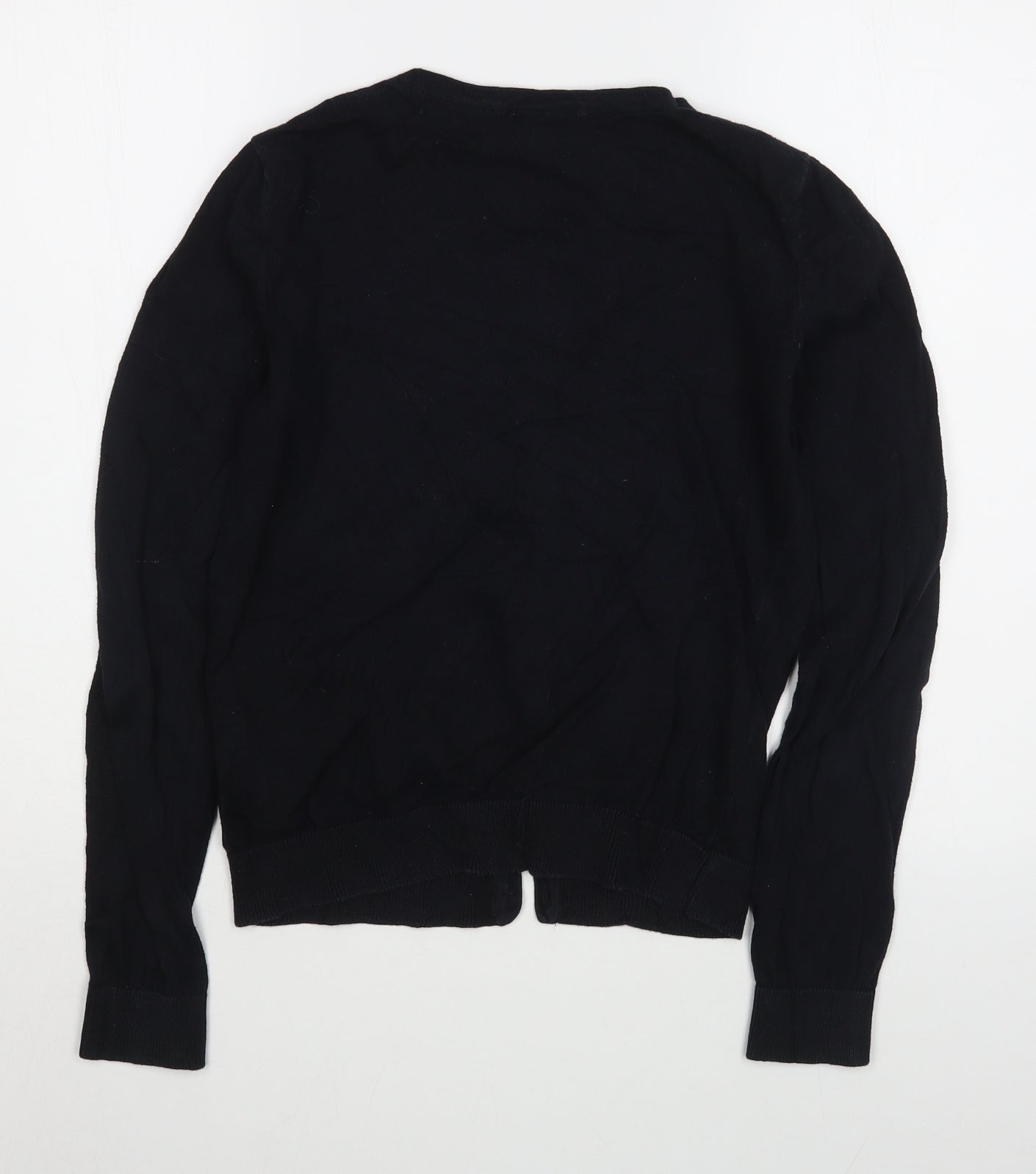 H&M Womens Black Scoop Neck  Cotton Cardigan Jumper Size S