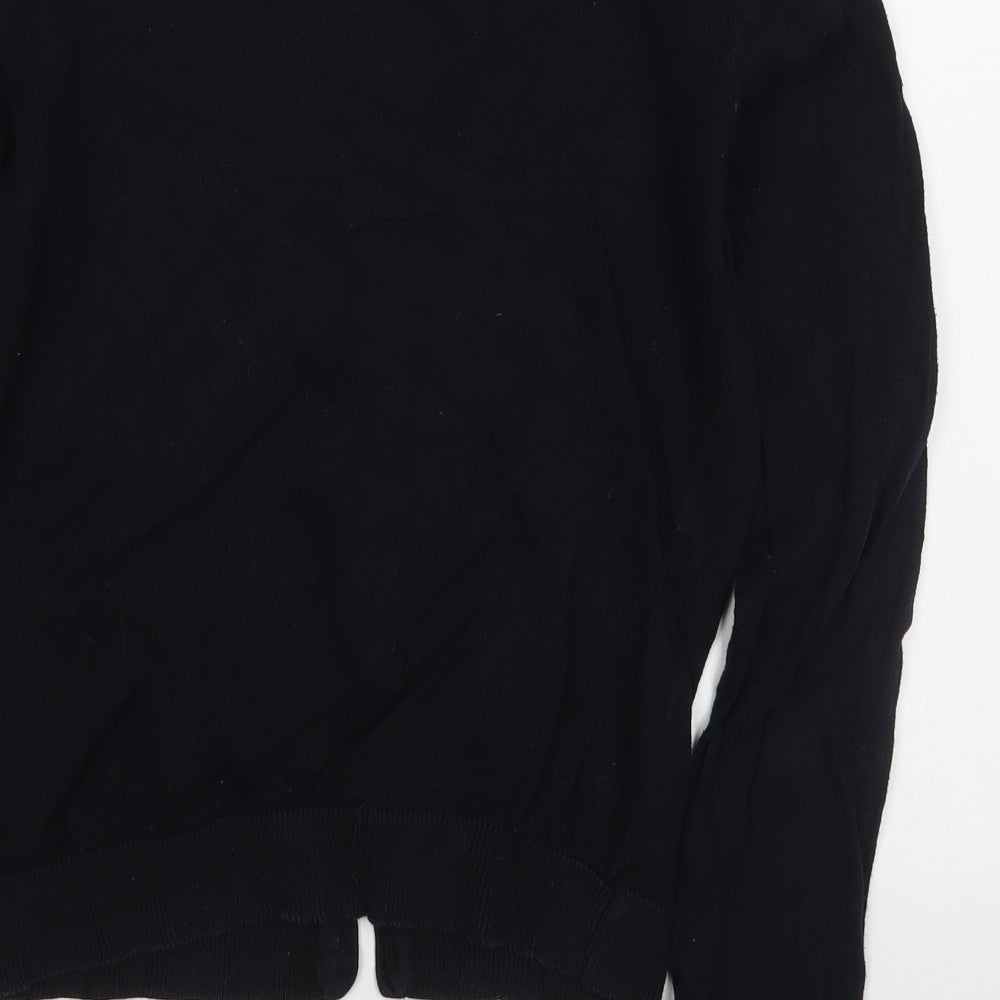 H&M Womens Black Scoop Neck  Cotton Cardigan Jumper Size S