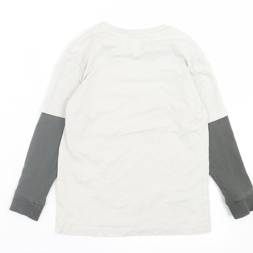 NEXT Boys Grey Camouflage Cotton Basic Casual Size 5-6 Years Crew Neck Pullover - Skull