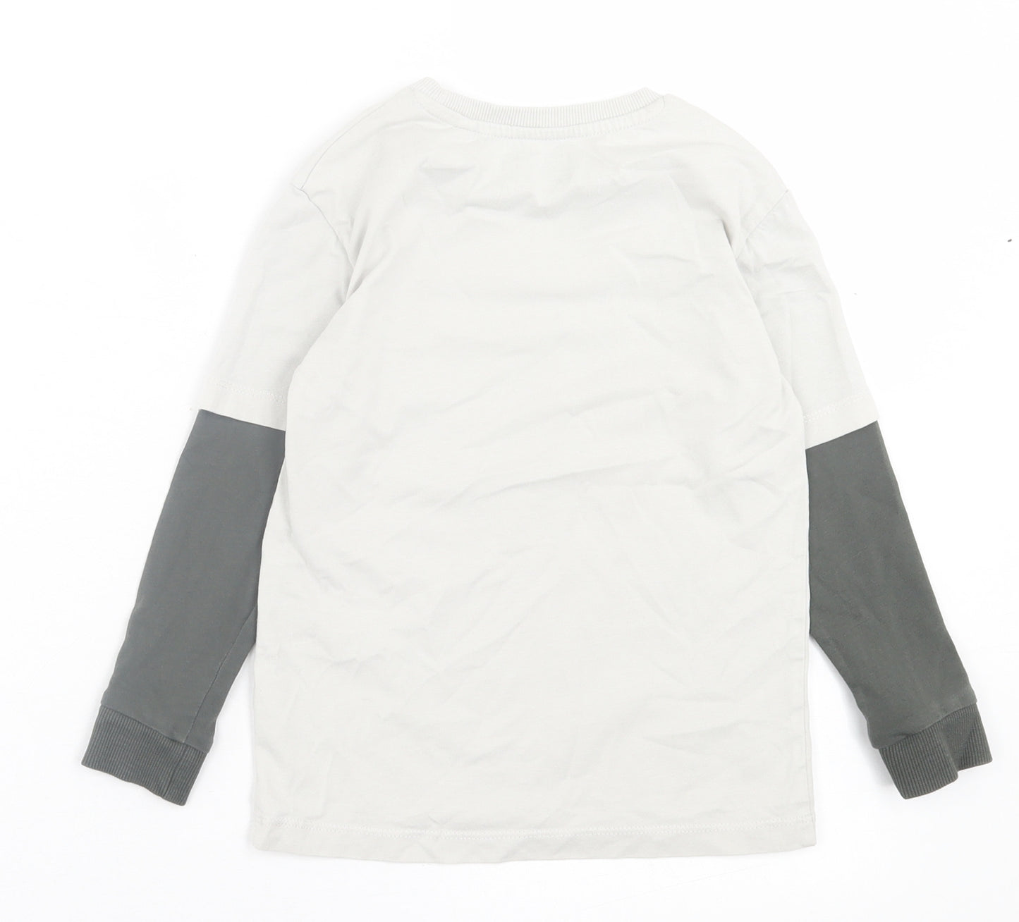 NEXT Boys Grey Camouflage Cotton Basic Casual Size 5-6 Years Crew Neck Pullover - Skull