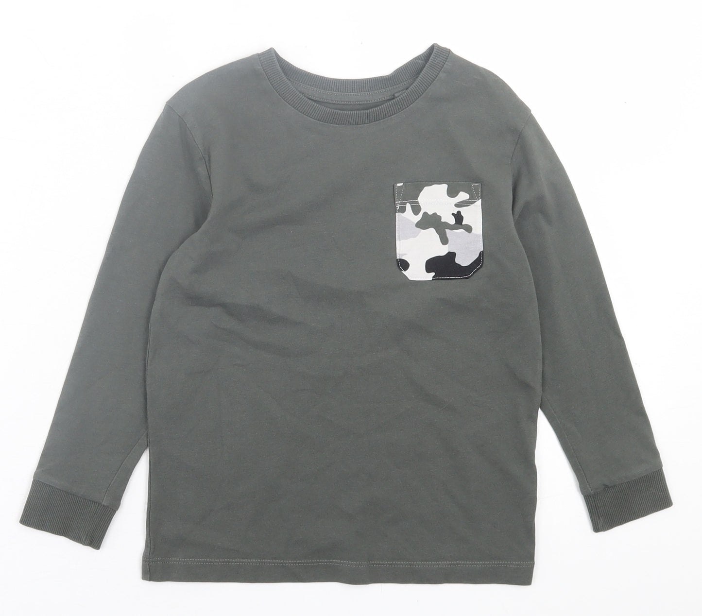 NEXT Boys Green Camouflage Cotton Basic Casual Size 5 Years Crew Neck Pullover