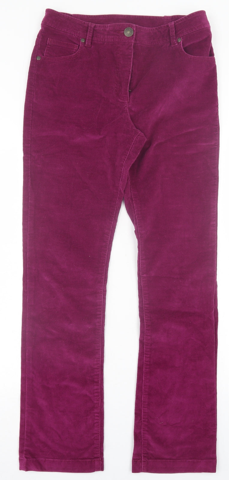 TU Womens Purple  Cotton Straight Jeans Size 12 L30 in Regular Button