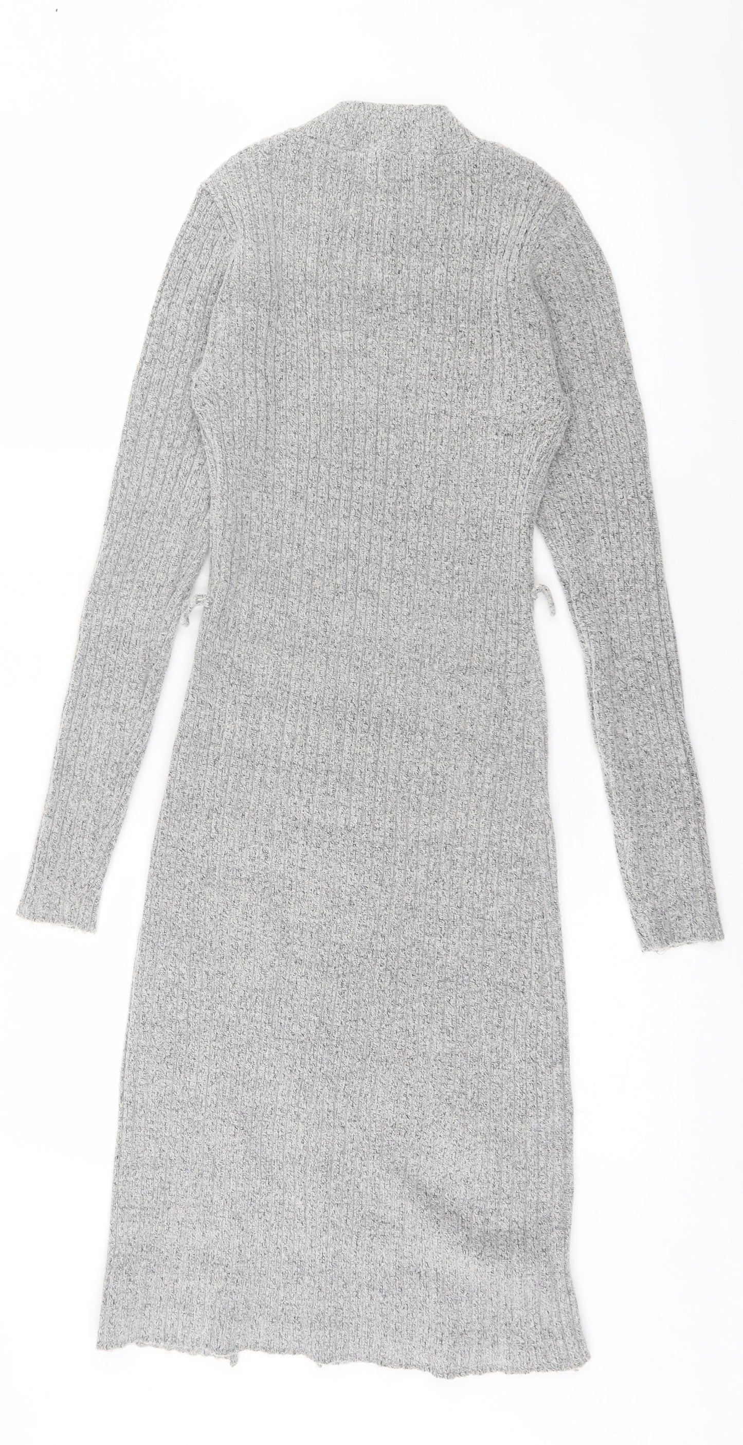 George Womens Grey  Acrylic Jumper Dress  Size XS  High Neck Pullover