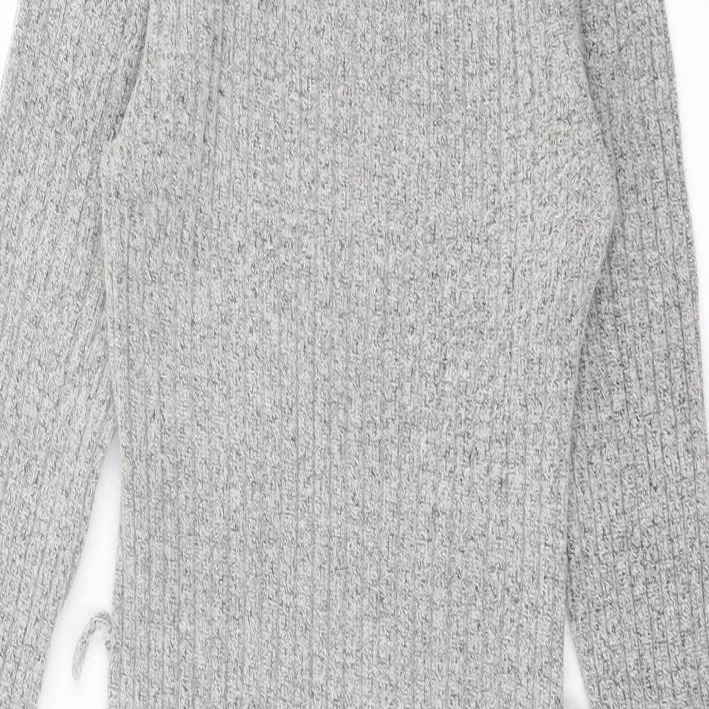 George Womens Grey  Acrylic Jumper Dress  Size XS  High Neck Pullover