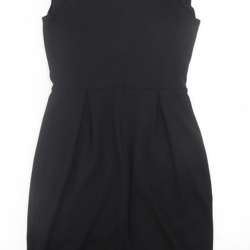 Atmosphere Womens Black  Polyester A-Line  Size 10  Crew Neck Zip