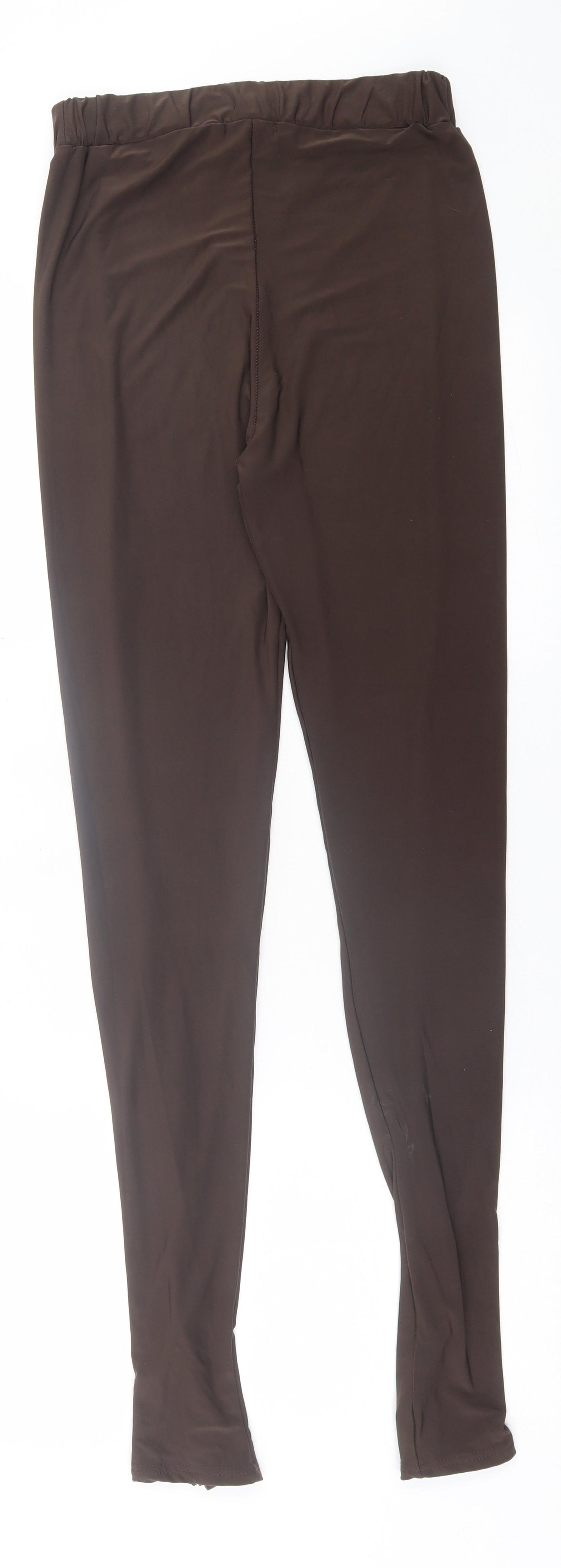 PRETTYLITTLETHING Womens Brown  Polyester Capri Leggings Size 6 L32 in