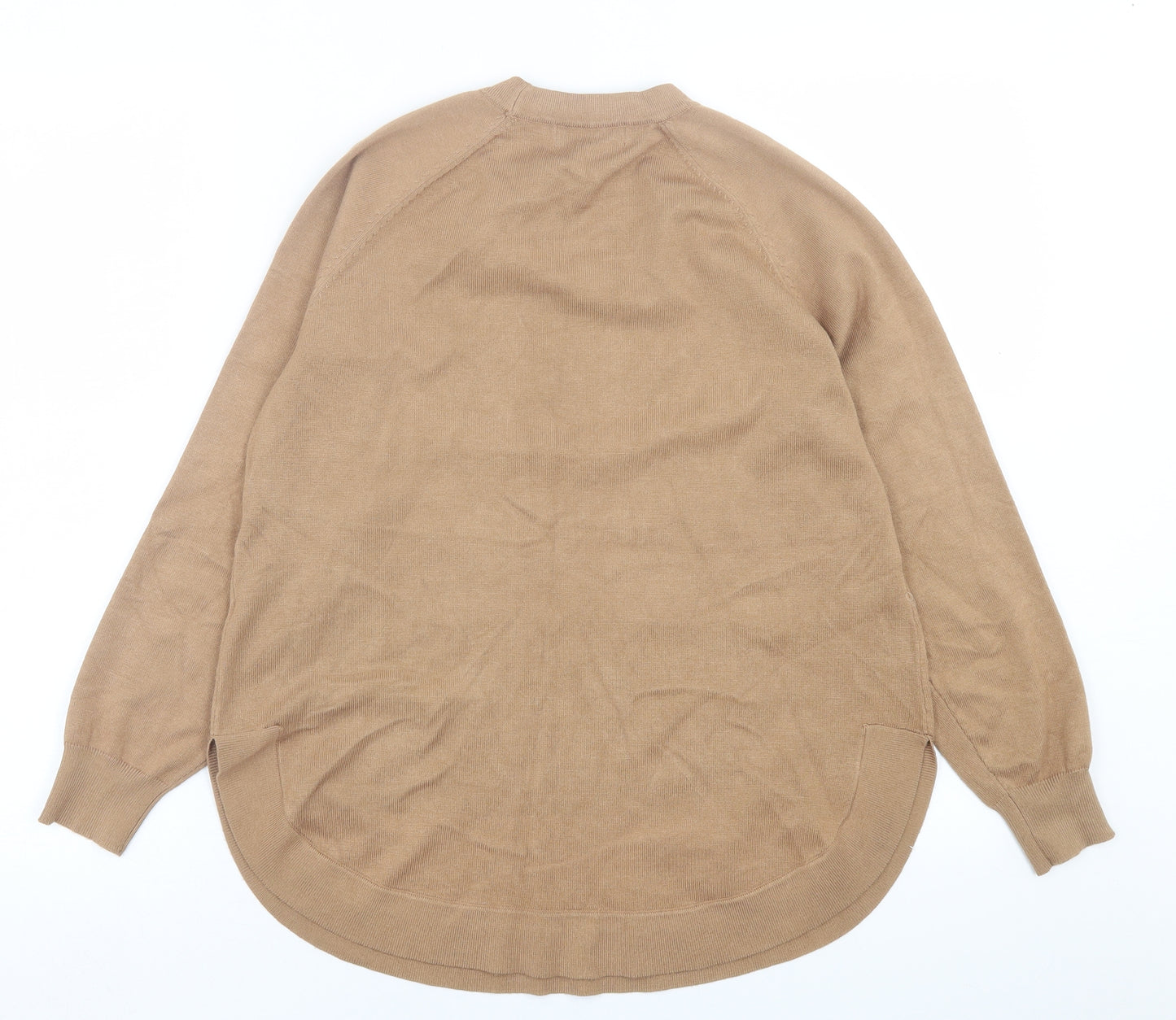 Gallery Womens Brown Crew Neck  Polyester Pullover Jumper Size S