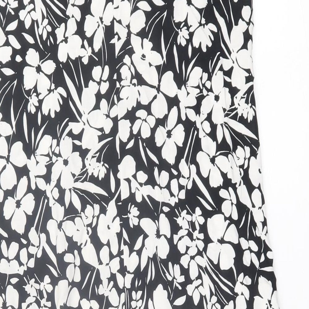 Primark Womens Black Geometric Viscose A-Line  Size 6  V-Neck Pullover