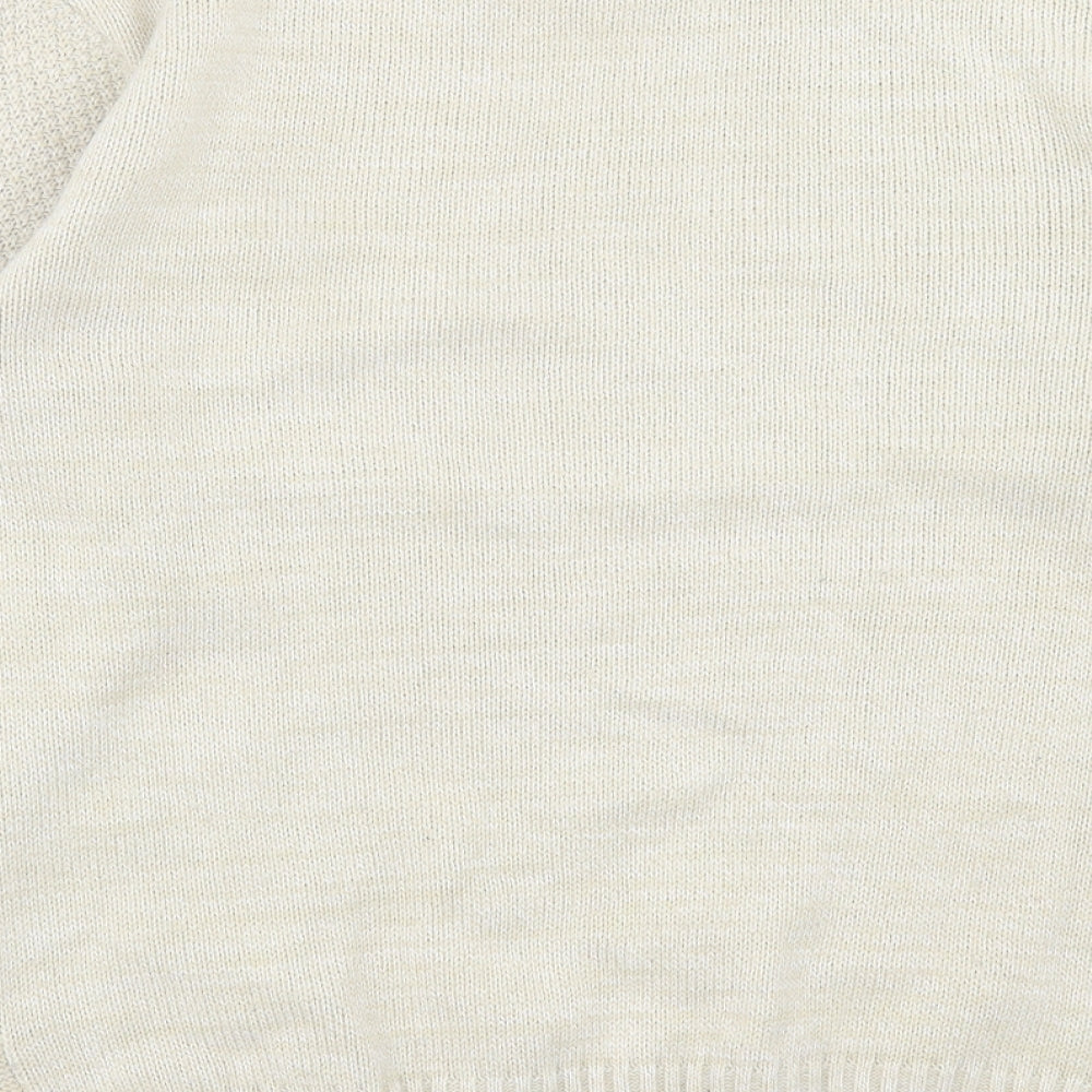 Burton Mens Beige Crew Neck  Acrylic Pullover Jumper Size M